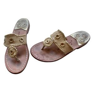 Jack Rogers Leather Navajo T strap sandals size 6